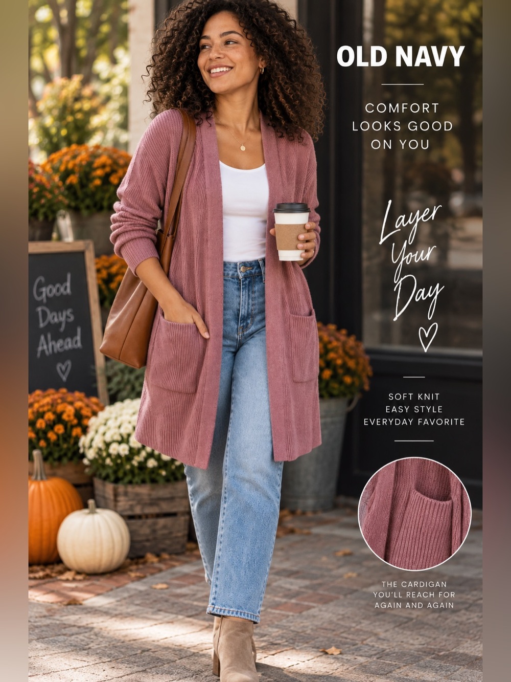 Old Navy Longline Rib-Knit Cardigan Dusty Rose XXL Tall
